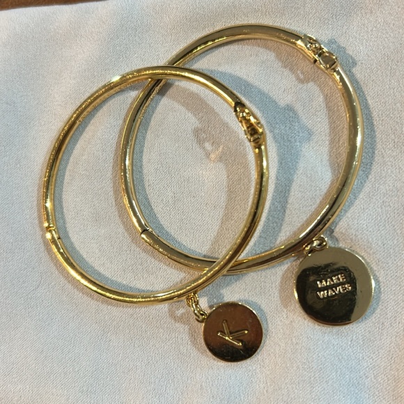 Kate Spade Gold and Blue Bangle Bracelet Set - Picture 3 of 5